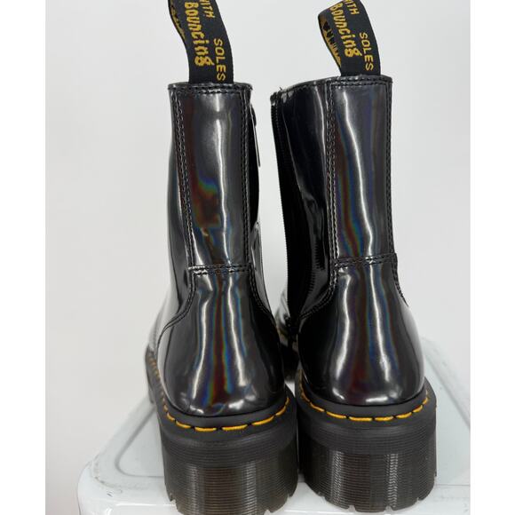 New Doc Dr. Martens Jadon Hologram Black Gray Leather Platform Boot Size Mens 11 main image 10